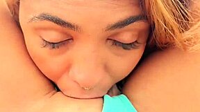 Lesbians enjoy outdoor sex and big natural tits on camera