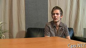 Gay blowjob and analingus action in homemade video