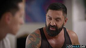 Stepdad and stepson in hot gay action with anal pleasure