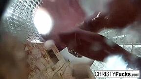 Christy and Ivan’s hot shower scene with oral sex and big tits