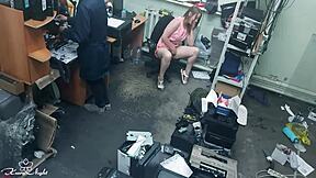 Slutty blonde masturbates publicly next to a stranger, her orgasm building in the open air.