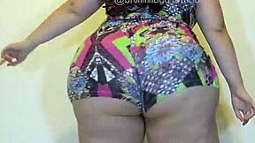 A brunette gives a sloppy blowjob to a big assed BBW from Brazil