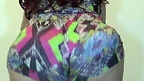 A brunette gives a sloppy blowjob to a big assed BBW from Brazil