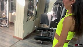 Public gym workout turns into steamy sex session with Katty
