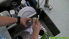 Stepbro with a big dick meets a horny stepsister