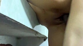 I follow my stepsister and suck her big tits in