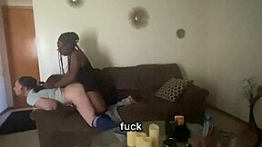 Amateur girl dominates while giving big black cock blowjob