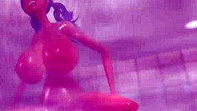 3D animated locker room action with hot cheerleaders