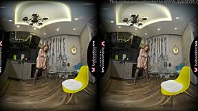 Candy Red's erotic solo play in the kitchen with sex toys