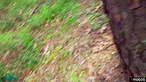 Russian beauty gets rough and wild in public park