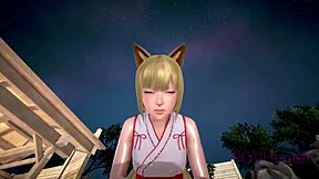 The Shrine maiden Senko-san in sexy cosplay
