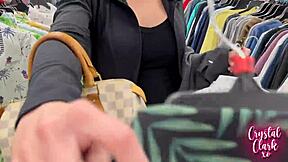 Beautiful blonde stepmother buys me school clothes and gives me a deep blow job