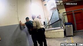 Gay sex in prison gets interrupted by officer