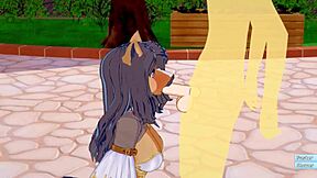 Furry princess gets fucked after school in this Hentai video