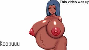Beautiful Asian woman with big breasts gives birth in a porn artwork