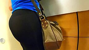 Insanely Transparent Leggings on 43yo Wife Flashing Asshole in Public.