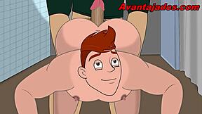 Gay porn with animated forest setting and perverted action