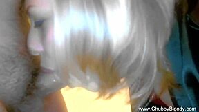 Young beauty with a blonde hair gives great blow job and swallows cum