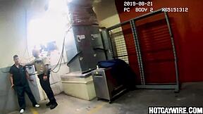 Gay sex in prison gets interrupted by officer