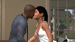 Beautiful women with hour-glass shapes seduce big black cock owners in a cartoon porn video