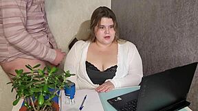 Boss enjoys big tits and fat asses in the office