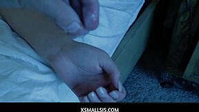 Step-sis with small boobs gives great blowjob and fuck
