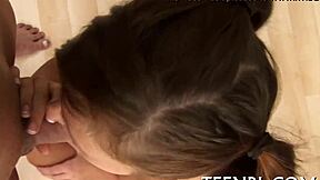 Amateur blowjobs and facials in a hardcore scene