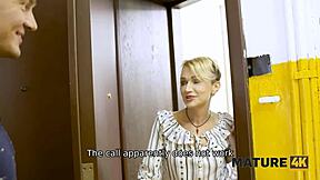 Old man seduces mature actress in white socks
