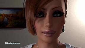 Beautiful secretary in 3D cartoon gets rough and perverted with big black cock