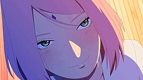Naruto and Sakura in a hot scene
