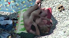 A mature couple’s beach escapade with some titillating public sex and flashing
