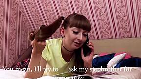 Young stepsister sucks cock for cash in homemade video