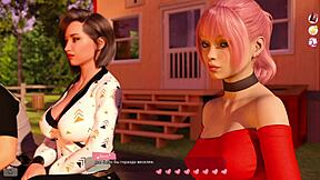 3D animated video of helping hot girls in a perverted game with cumshots
