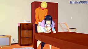 hinata hyuga and naruto uzumaki in wild hentai action