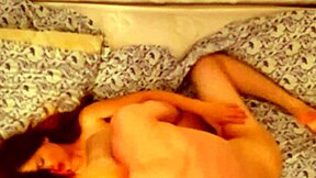 Young lovers enjoy hot and steamy sex in bedroom with hot latina amateur