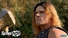 Gay orgy with big cocked gods fucking each other rough