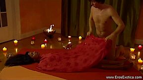 A MILF gives a sensual Yoni massage to her partner