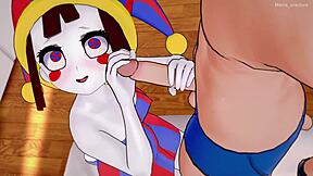 3D animated porn with an amazing digital circus theme