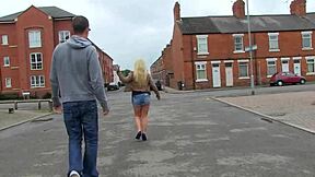 British MILF undressing outdoors for public cock hunting