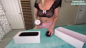 Hot wife enjoys sucking and teasing with vibrator