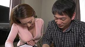 Tutoring big-boobed Japanese teacher with missing breasts