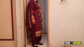 Indian milf gets pissing and fucking in bathroom