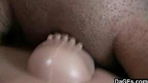 Brunette gets a Sybian ride and cums hard
