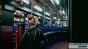 Gay leather fetish 3 man action