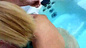 Hotwife Scarlettraven's steamy poolside tryst with an old man