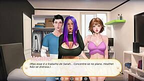 Stepbro's big cock and boobs make his step sisters happy