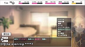 H-cup crossdresser plays Ecchi game with subs