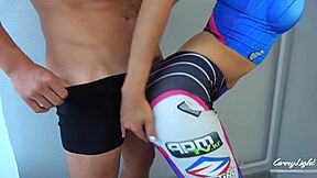D.va overwatch in yoga pants gets her pussy pounded