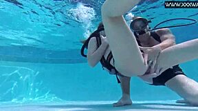 yo, see this manga chick getting fingered and blown by a huge cock underwater?