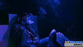 Gay leather fetish 3 man action